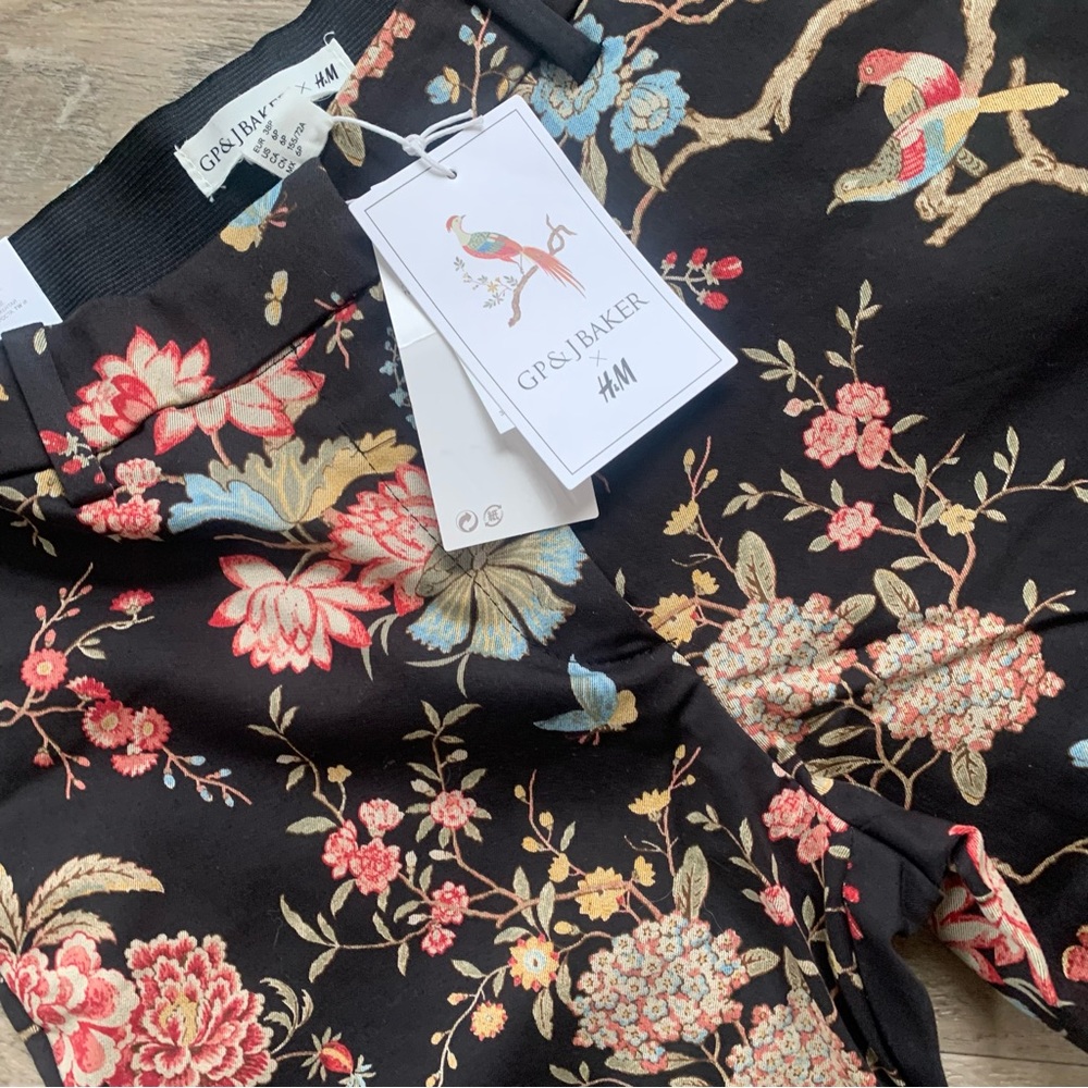 GP & Baker x H&M Floral Birds Print Slacks Pants - Picture 9 of 16